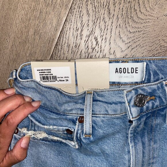BNWT Agolde High-Rise Stovepipe Jean 24 - Picture 3 of 6